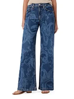 Jodie Paisley Wide-Leg Jeans