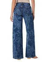 Jodie Paisley Wide-Leg Jeans