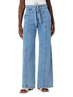 Belted Wide-Leg Jeans