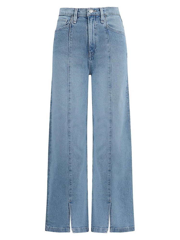 James Wide-Leg Split-Hem Jeans