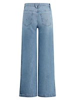 James Wide-Leg Split-Hem Jeans