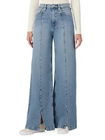 James Wide-Leg Split-Hem Jeans