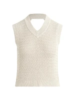 Twist-Back Sleeveless Sweater