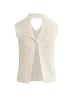 Twist-Back Sleeveless Sweater