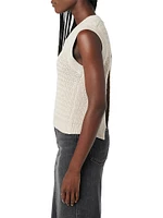 Twist-Back Sleeveless Sweater