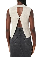 Twist-Back Sleeveless Sweater