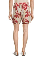 Bermuda Bay Hibiscus Linen Shorts