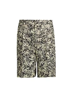 Joetsu Flower Pleated Bermuda Shorts