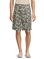 Joetsu Flower Pleated Bermuda Shorts