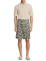 Joetsu Flower Pleated Bermuda Shorts