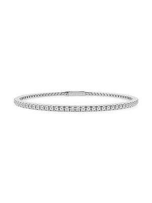 14K White Gold & Round Lab-Grown Diamond Flexible Tennis Bangle/2.00-5.00 TCW