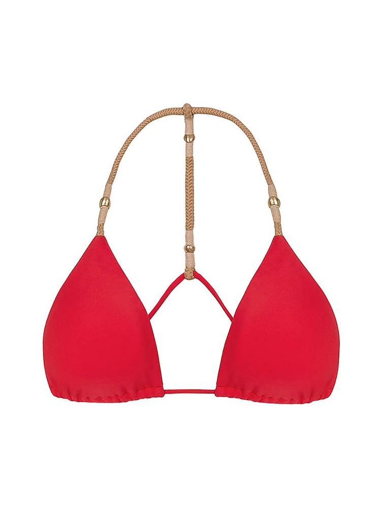 Solid Layla T-Back Bikini Top