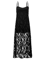 Solid Eleni Geometric Lace Maxi Dress