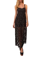 Solid Eleni Geometric Lace Maxi Dress