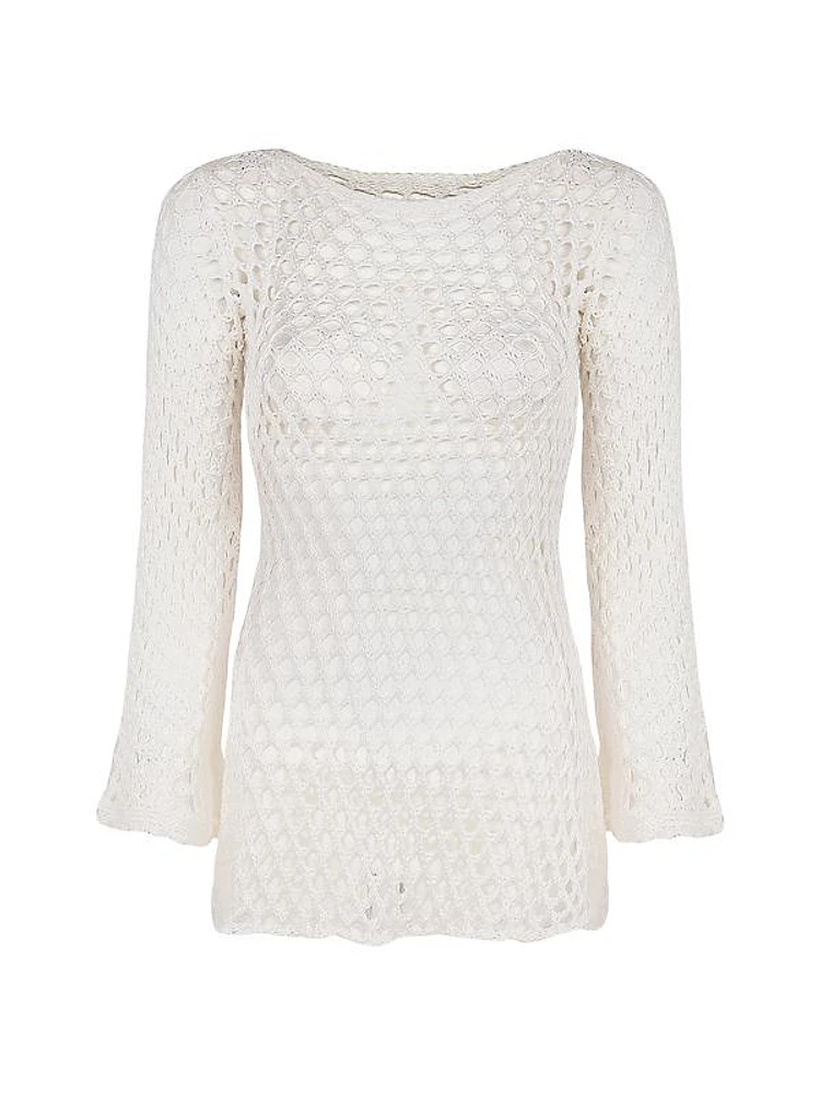 Belle Open-Knit Cover-Up Top