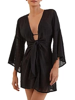 Mesh Knotted Cover-Up Minidress