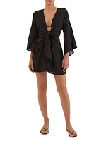 Mesh Knotted Cover-Up Minidress