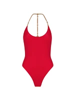 Solid Layla T-Back One-Piece Swimsuit