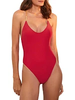 Solid Layla T-Back One-Piece Swimsuit