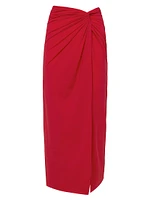 Solid Karen Knotted Cover-Up Midi Skirt