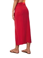 Solid Karen Knotted Cover-Up Midi Skirt