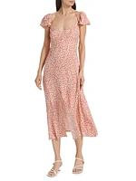 Baxley Floral Cap-Sleeve Midi-Dress