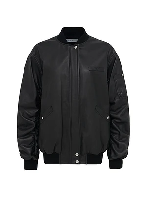 Kerem Oversized Leather Bomber