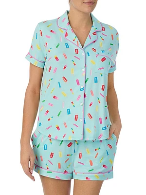 Printed Boxer Short-Sleeve Pajamas