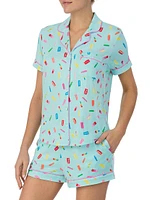 Printed Boxer Short-Sleeve Pajamas