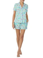 Printed Boxer Short-Sleeve Pajamas