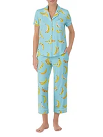 Banana Short-Sleeve Cropped Pajamas