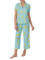 Banana Short-Sleeve Cropped Pajamas