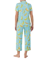 Banana Short-Sleeve Cropped Pajamas