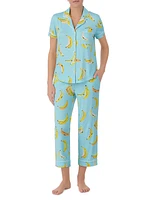 Banana Short-Sleeve Cropped Pajamas