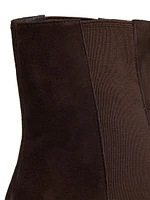 Suede Kitten-Heel Booties