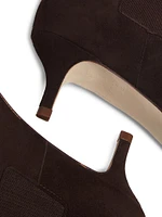 Suede Kitten-Heel Booties