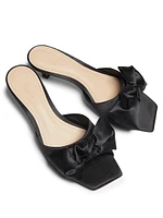 Satin Bow Mules