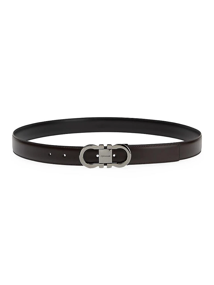 Cut-to-Size Gancini Leather Belt