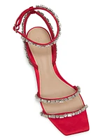 Gem-Embellished Kitten-Heel Sandals