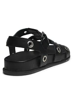 Grommet-Embellished Sport Sandals