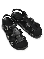 Grommet-Embellished Sport Sandals