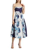 Adelaida Wave Strapless Midi-Dress