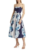 Adelaida Wave Strapless Midi-Dress