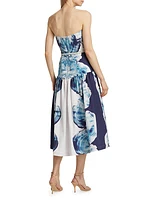 Adelaida Wave Strapless Midi-Dress