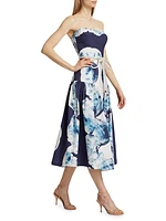 Adelaida Wave Strapless Midi-Dress