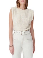 Ophelys Fringed Tweed Top