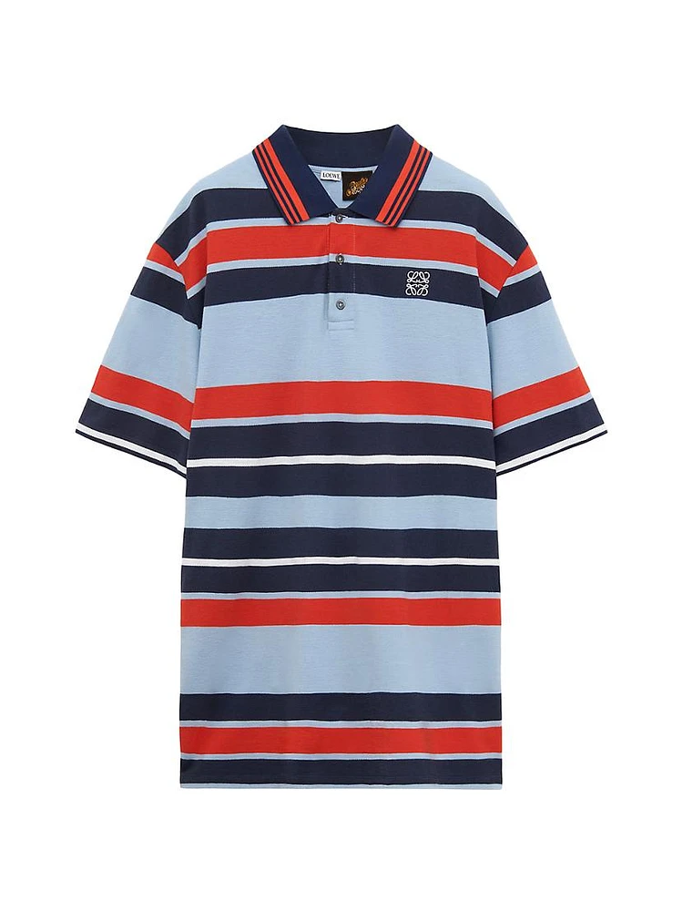 LOEWE x Paula's Ibiza Striped Cotton Oversized Polo Shirt