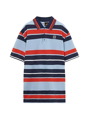 LOEWE x Paula's Ibiza Striped Cotton Oversized Polo Shirt