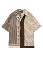 LOEWE x Paula's Ibiza Striped Logo Silk Shirt