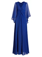 Georgette Draped Gown